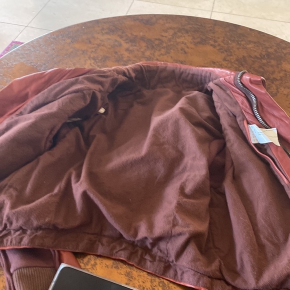 Rick Owens knit and leather bikers jacket blood 🩸 red 42/S - Picture 7 of 16